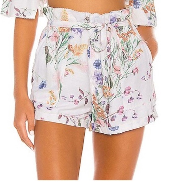 AGUA BENDITA Adisson Short in White Floral Small - Picture 1 of 8